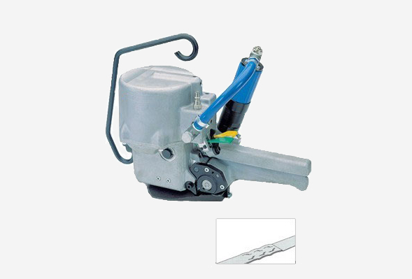 氣動一體式鋼帶免扣打包機